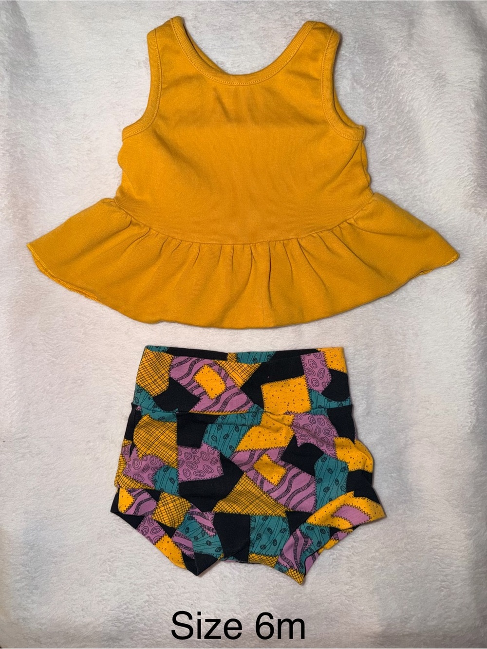 Yellow Peplum Tank & Patterned NBC Bummie Set - Disney Inspired